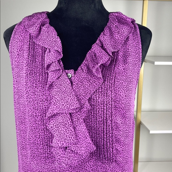 Banana Republic Purple Ruffle Sleeveless Top Ladies Size 6 - Picture 3 of 10